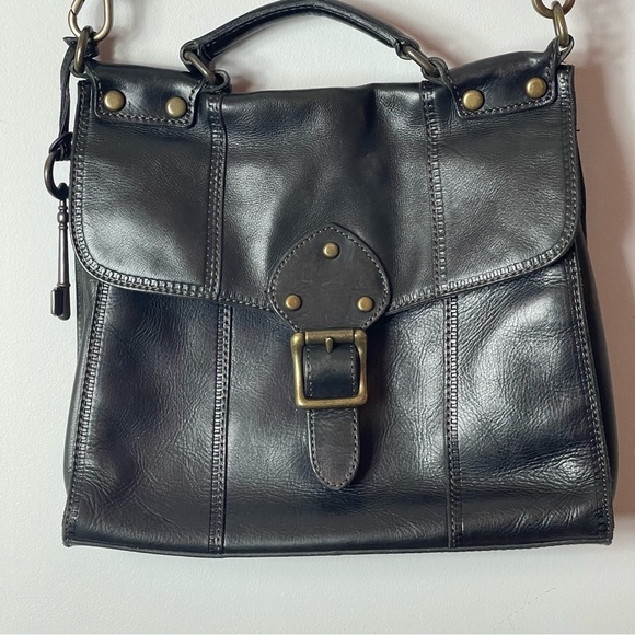 Fossil Vintage Revival Flap Black Leather Crossbody Bag - Picture 2 of 15